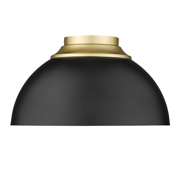 Zoey Olympic Gold and Matte Black Three-Light Flush Mount, image 2